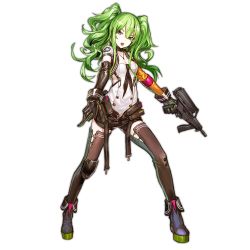 Rule 34 | &gt;:d, 1girl, :d, asymmetrical sleeves, black gloves, breasts, bullet necklace, bullpup, calico m950, calico m950a, cheek pistol, choker, cleavage, double-stack magazine, girls&#039; frontline, gloves, green hair, gun, hair between eyes, handgun, helical magazine, high-capacity magazine, holding, infukun, knee pads, lipstick, long hair, looking at viewer, m950a (girls&#039; frontline), machine pistol, makeup, messy hair, open mouth, pistol, shoes, shorts, smile, solo, stubby grip, submachine gun, teeth, thighhighs, twintails, uneven sleeves, v-shaped eyebrows, vertical forward grip, very long hair, weapon, white background