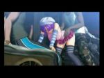 Rule 34 | 1girl, 2boys, 3d, animated, ass, ass grab, censored, clothed sex, from behind, fuwa kumi, huge penis, interracial, lowres, multiple boys, penis, purple hair, sex, video, video