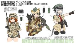 Rule 34 | 3girls, animal ears, bad id, bad pixiv id, binoculars, blonde hair, camouflage, cat ears, cat tail, commentary request, dakku (ogitsune), desert camouflage, g3a3, gun, h&amp;k mp5k, heckler &amp; koch, microskirt, military, military uniform, multiple girls, red hair, rocket launcher, rpg (weapon), skirt, sleeves rolled up, strike witches, strike witches 1991, striker unit, submachine gun, tail, thighhighs, translation request, uniform, weapon, world witches series