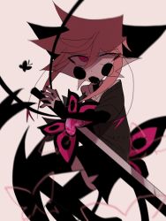 Rule 34 | abstract, black legwear, bug, butterfly, cubism, dress, furry, furry female, highres, insect, pastarru, pointy ears, socks, sword, thighhighs, warrior, weapon, wings