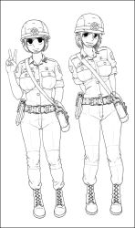 Rule 34 | female soldier, gogocherry, highres, monochrome, sex slave, soldier, uniform