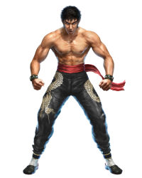 Rule 34 | 1boy, abs, absurdres, black hair, full body, highres, male focus, marshall law, topless male, short hair, solo, tagme, tekken, white background