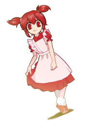 Rule 34 | 1girl, apron, arc the lad, choko (arc the lad), commentary request, ooo, red eyes, red hair, shoes, short hair, short twintails, smile, solo, twintails