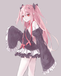 Rule 34 | 10s, 1girl, fang, highres, krul tepes, ond, owari no seraph, pink hair, red eyes, simple background, solo
