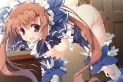 Rule 34 | 1girl, ass, bent over, blue sleeves, breasts, brown eyes, brown hair, censored, clothed sex, cum, cum in pussy, female orgasm, flower knight girl, frills, game cg, hair ornament, hanging breasts, hetero, invisible man, juliet sleeves, leaning forward, long hair, long sleeves, medium breasts, misumisou (flower knight girl), mosaic censoring, nipples, official art, open mouth, orgasm, puffy sleeves, raised eyebrows, sca di, sex, sex from behind, shiny skin, slit pupils, solo focus, spread legs, standing, standing sex, thighhighs, twintails, vaginal, white thighhighs