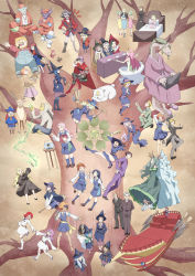 Rule 34 | 6+boys, 6+girls, ^^^, ^ ^, absolutely everyone, absurdly long hair, absurdres, aged down, amanda o&#039;neill, anabel creme, andrew hanbridge, anne finneran, antlers, barbara parker, beatrix cavendish, bed, black hair, black hat, blue overalls, braid, broom, broom riding, brown hair, character request, closed eyes, colored skin, computer, constanze amalie von braunschbank-albrechtsberger, croix meridies, cup ramen, dark skin, daryl cavendish, deer, diana cavendish, dragon, everyone, fafnir (little witch academia), food, formal, frank (little witch academia), full body, glasses, glowing, goggles, goggles on head, green hair, hair over one eye, hand on own hip, hands on own hips, hannah england, hat, highres, holding hands, horns, hoshiyoruno, in tree, jasminka antonenko, kagari atsuko, laptop, little witch academia, long hair, lotte jansson, maril cavendish, meril cavendish, miranda holbrooke, monster, mr. holbrooke, mr. jansson, mrs. jansson, multiple boys, multiple girls, namecard, nicholas (little witch academia), noodles, on branch, orange hair, overalls, paul hanbridge, pipe in mouth, pisces (little witch academia), purple skin, purple skirt, purple suit, ramen, rukitchi (little witch academia), samantha badcock, school uniform, shiny chariot, shiny rod (little witch academia), short hair, single braid, sitting, skeleton, skirt, smoking pipe, socks, standing, standing on one leg, sucy manbavaran, suit, tree, twin braids, under covers, ursula callistis, very long hair, wand, wangari (little witch academia), wavy hair, witch hat, woodward, yeti (little witch academia)