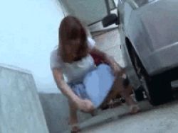 Rule 34 | 1girl, animated, animated gif, asian, lowres, photo (medium), source request, squatting, voyeurism