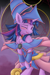 Rule 34 | 1girl, absurdres, cosplay, dark magician girl, dark magician girl (cosplay), furry, hat, highres, horns, horse, my little pony, my little pony: friendship is magic, one eye closed, twilight sparkle, wand, wink, witch hat, yu-gi-oh!, yu-gi-oh! duel monsters