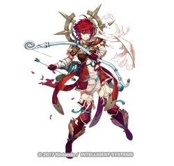 Rule 34 | 1girl, ahoge, arrow (projectile), bow (weapon), chyko, copyright notice, dated, fire emblem, fire emblem fates, fire emblem heroes, full body, garter straps, gloves, hair between eyes, hinoka (fire emblem), holding, holding bow (weapon), holding weapon, injury, legs apart, nintendo, official alternate costume, official art, pelvic curtain, quiver, red eyes, red gloves, red hair, red thighhighs, ryona, scarf, short hair, simple background, solo, spiked hair, thighhighs, thighs, torn clothes, weapon, white background, zettai ryouiki