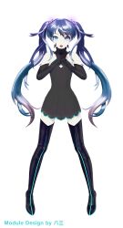Rule 34 | 1girl, alpha transparency, artist name, bare shoulders, black dress, black footwear, black gloves, black thigh boots, blue eyes, blue hair, boots, dress, elbow gloves, flat chest, full body, gloves, hassan (sink916), hatsune miku, long hair, looking at viewer, multicolored hair, official art, open mouth, project diva (series), short dress, simple background, sleeveless, sleeveless dress, solo, standing, straight-on, thigh boots, thighhighs, twintails, very long hair, vocaloid, zettai ryouiki
