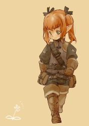 Rule 34 | 10s, 1girl, bad id, bad pixiv id, boots, branch (blackrabbits), final fantasy, final fantasy xiv, flower, gloves, green eyes, hair ribbon, lalafell, orange hair, pointy ears, red hair, ribbon, smile, solo, square enix, twintails, warrior of light (ff14)