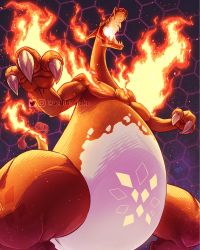 Rule 34 | charizard, claws, commentary, creatures (company), english commentary, fire, flame-tipped tail, game freak, gen 1 pokemon, gigantamax, gigantamax charizard, highres, lizard, nintendo, no humans, pokemon, pokemon (creature), solo, uchiha jake