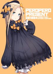 Rule 34 | 1girl, :o, abigail williams (fate), artist name, bad id, bad twitter id, bell (oppore coppore), black bow, black dress, black hat, black panties, blonde hair, bloomers, blue eyes, blush, bow, bow panties, bug, butterfly, commentary request, dated, dress, fate/grand order, fate (series), fingernails, forehead, hair bow, hat, head tilt, highres, insect, long hair, long sleeves, looking at viewer, orange bow, panties, panties under bloomers, parted bangs, parted lips, polka dot, polka dot bow, see-through, sleeves past fingers, sleeves past wrists, solo, underwear, very long hair, white bloomers
