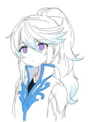 Rule 34 | 10s, 1boy, bishounen, long hair, male focus, mikleo (tales), name (oiuio), official alternate costume, ponytail, purple eyes, solo, tales of (series), tales of zestiria