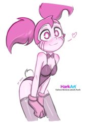 Rule 34 | 1girl, rabbit tail, cartoon network, colored skin, female focus, harkart, highres, pink hair, pink skin, spinel (steven universe), steven universe, tagme, tail