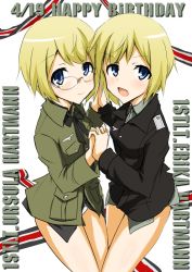 Rule 34 | birthday, blonde hair, erica hartmann, siblings, sisters, strike witches, twins, ursula hartmann, world witches series