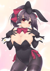 Rule 34 | 1girl, akatsuki alut, animal ears, areola slip, bare shoulders, breasts, bursting breasts, cleavage, covered erect nipples, fake animal ears, highres, hip focus, huge breasts, leotard, looking at viewer, mel/a, naughty face, original, pantyhose, playboy bunny, rabbit ears, red eyes, saionji mikoto, smile, solo, standing, tail, thighband pantyhose, undersized clothes, wide hips, wrist cuffs