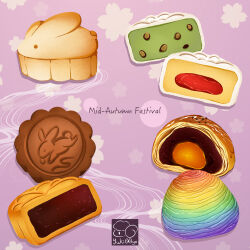 Rule 34 | artist logo, bread, food, food focus, highres, jam, no humans, nut (food), original, pastry, yuki00yo