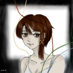 Rule 34 | absurdres, highres, iwakura lain, looking at viewer, rickumi, serial experiments lain, smile, wire