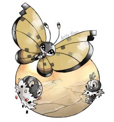 Rule 34 | :d, artsy-theo, bug, butterfly, creature, creatures (company), evolutionary line, game freak, gen 6 pokemon, insect, looking at viewer, nintendo, no humans, open mouth, outdoors, pokemon, pokemon (creature), scatterbug, signature, smile, spewpa, vivillon, vivillon (sandstorm)
