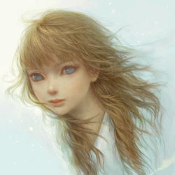 Rule 34 | 1girl, blonde hair, blue eyes, lips, lo (artist), long hair, no pupils, original, realistic, solo