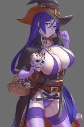 Rule 34 | 1girl, abigail williams (fate), ashley asiyu, breasts, fate/grand order, fate (series), hat, highres, large breasts, long hair, looking at viewer, mature female, minamoto no raikou (fate), open mouth, panties, shuten douji (fate), skull, thighhighs, underwear, witch hat