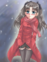 Rule 34 | 00s, artist request, blue eyes, fate/stay night, fate (series), scarf, tohsaka rin, twintails
