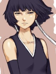 Rule 34 | 00s, 1girl, black hair, bleach, fumio (rsqkr), gloves, half-closed eyes, short hair with long locks, sketch, solo, sui-feng, twintails
