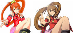 Rule 34 | 1girl, abab0813, arc system works, artist progress, bad anatomy, bare shoulders, beer can, before and after, breasts, brown eyes, brown hair, can, china dress, chinese clothes, detached sleeves, dress, drink can, fighting stance, guilty gear, hair ornament, kuradoberi jam, long hair, poorly drawn, redrawn, skirt, smile, solo, standing, standing on one leg, very long hair