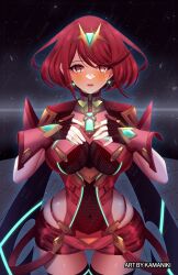 Rule 34 | 1girl, breasts, highres, kamaniki, large breasts, pyra (xenoblade), red eyes, red hair, solo, xenoblade chronicles (series), xenoblade chronicles 2