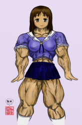 Rule 34 | azumanga daiou, kasuga ayumu, muscular, school uniform, tagme