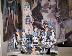 Rule 34 | ayanami rei, blue hair, collection, figure, highres, neon genesis evangelion, otaku room, photo (medium), tagme