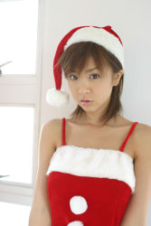 Rule 34 | asian, hat, highres, hoshino aki, marshmallow, photo (medium), santa costume, santa hat