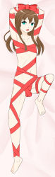 Rule 34 | 1boy, barefoot, highres, male focus, naked ribbon, nude, original, ribbon, trap