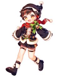 Rule 34 | 10s, 1boy, bad id, bad pixiv id, bell, black gloves, black hair, black santa costume, blush, boots, ensemble stars!, full body, gloves, haruya (lajoon), hat, male focus, multicolored hair, musical note, nagumo tetora, quaver, red eyes, red hair, santa costume, santa hat, scarf, simple background, solo, white background