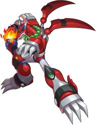 Rule 34 | 1boy, android, bead necklace, beads, claws, dragon, dragon horns, fire, gem, gloves, green eyes, hadouken, helmet, highres, horns, jewelry, magma dragoon (mega man), male focus, mizuno keisuke, necklace, official art, robot, mega man (series), mega man x (series), mega man x4, mega man x dive, sharp teeth, solo, teeth, thick eyebrows, third-party source, transparent background