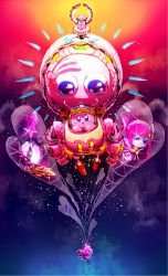 Rule 34 | 1girl, :3, artist request, galaxia (sword), goggles, goggles on head, heart, kirby, kirby: planet robobot, kirby (series), looking at viewer, mask, mecha, meta knight, nintendo, pink hair, robobot armor, robot, spoilers, star dream, susie (kirby)
