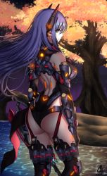 Rule 34 | 1girl, absurdres, android, breasts, chu-e, headgear, highleg, highleg leotard, highres, huge filesize, joints, large breasts, leotard, long hair, nintendo, poppi (xenoblade), poppi qtpi (xenoblade), purple hair, robot ears, robot joints, scarf, thighhighs, xenoblade chronicles (series), xenoblade chronicles 2, yellow eyes