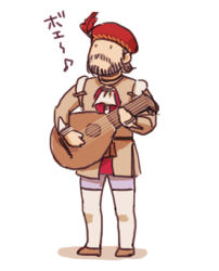 Rule 34 | 1boy, assassin&#039;s creed: revelations, assassin&#039;s creed (series), beard, chibi, ezio auditore da firenze, facial hair, hat, instrument, lowres, lute (instrument), male focus, solo, y (chos)