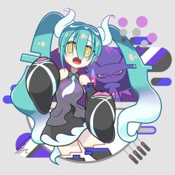 Rule 34 | creatures (company), game freak, gen 4 pokemon, ghost miku (project voltage), hatsune miku, mismagius, nintendo, pokemon, pokemon (creature), project voltage, saihate (d3), twintails, vocaloid, yellow eyes