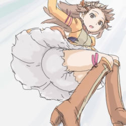 Rule 34 | 00s, 1girl, bloomers, boots, high heel boots, high heels, knee boots, lowres, re mii, solo, underwear, white bloomers, zoids, zoids genesis