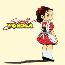 Rule 34 | 1girl, android, brown hair, dress, from behind, looking back, lowres, robot, small wonder, solo, tagme