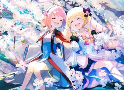 Rule 34 | 2girls, aristocratic clothes, blonde hair, brothers, drill hair, elise (fire emblem), elise (valentine) (fire emblem), fire emblem, fire emblem fates, fire emblem heroes, highres, japanese clothes, kwz ini, multicolored hair, multiple girls, nintendo, official alternate costume, pink hair, purple hair, sakura (fire emblem), sakura (valentine) (fire emblem), siblings, streaked hair, twin drills, twintails