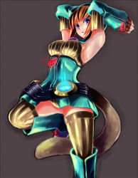 Rule 34 | 1girl, armpits, arms up, boots, breath of fire, breath of fire v, knee boots, lin, lin (breath of fire), omega.ep, solo, tail, thighhighs
