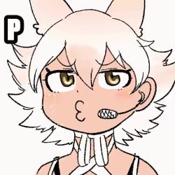Rule 34 | 1girl, animal ears, animated, blonde hair, coyote (kemono friends), gloves, kemono friends, kemono friends v project, looking at viewer, mcgunngu, video, necktie, o3o, shirt, shoes, short hair, simple background, skirt, smile, solo, tail, virtual youtuber, white shirt, yellow eyes