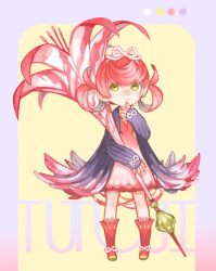 Rule 34 | 1girl, absurdres, bad id, bad pixiv id, boots, dress, fingernails, flower, hair ribbon, hair rings, hand to own mouth, highres, holding, holding flower, knee boots, long sleeves, nail polish, original, oversized object, pink dress, pink nails, purple dress, red eyes, red flower, red footwear, ribbon, sleeves past wrists, solo, standing, white ribbon, yai (hachihito), yellow eyes