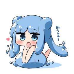 Rule 34 | 1girl, :d, blue eyes, blue hair, blush, chibi, closed mouth, collarbone, colored shadow, commentary request, double bun, hair bun, half slime-chan, hana kazari, heart, long hair, looking at viewer, monster girl, nude, open mouth, original, shadow, sidelocks, slime (substance), slime girl, smile, solo, translation request, very long hair, white background, | |