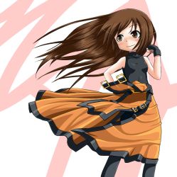 Rule 34 | arc system works, blush, brown eyes, brown hair, fingerless gloves, flat chest, gloves, guilty gear, long hair, may (guilty gear), poncocchan, smile, tagme, wind