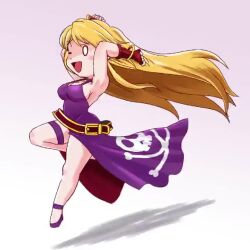 Rule 34 | 1girl, animated, belt, blonde hair, bracelet, breasts, chibi, cleavage, dress, fingerless gloves, gloves, jenet behrn, jewelry, large breasts, live2d, long hair, nami haru, one eye closed, open mouth, purple dress, sideboob, smile, snk, solo, tagme, the king of fighters, thigh strap, video