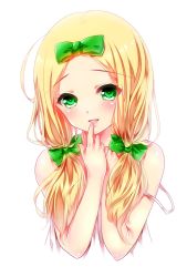 Rule 34 | 1boy, bad id, bad pixiv id, bare shoulders, barefoot, blonde hair, blush, bow, butters stotch, crossdressing, finger to mouth, green eyes, hair bow, heart, male focus, marjorine, navel, off shoulder, riko (kujira215), short twintails, simple background, solo, south park, strap slip, symbol-shaped pupils, trap, twintails, white background
